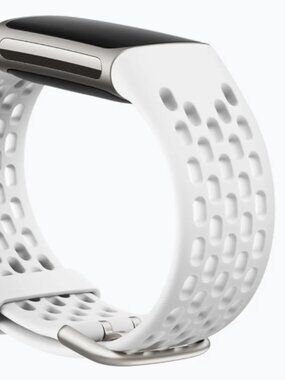 FITBIT Charge 5 6 Sport Band Size Small in Frost White Works with Charge 5 and 6